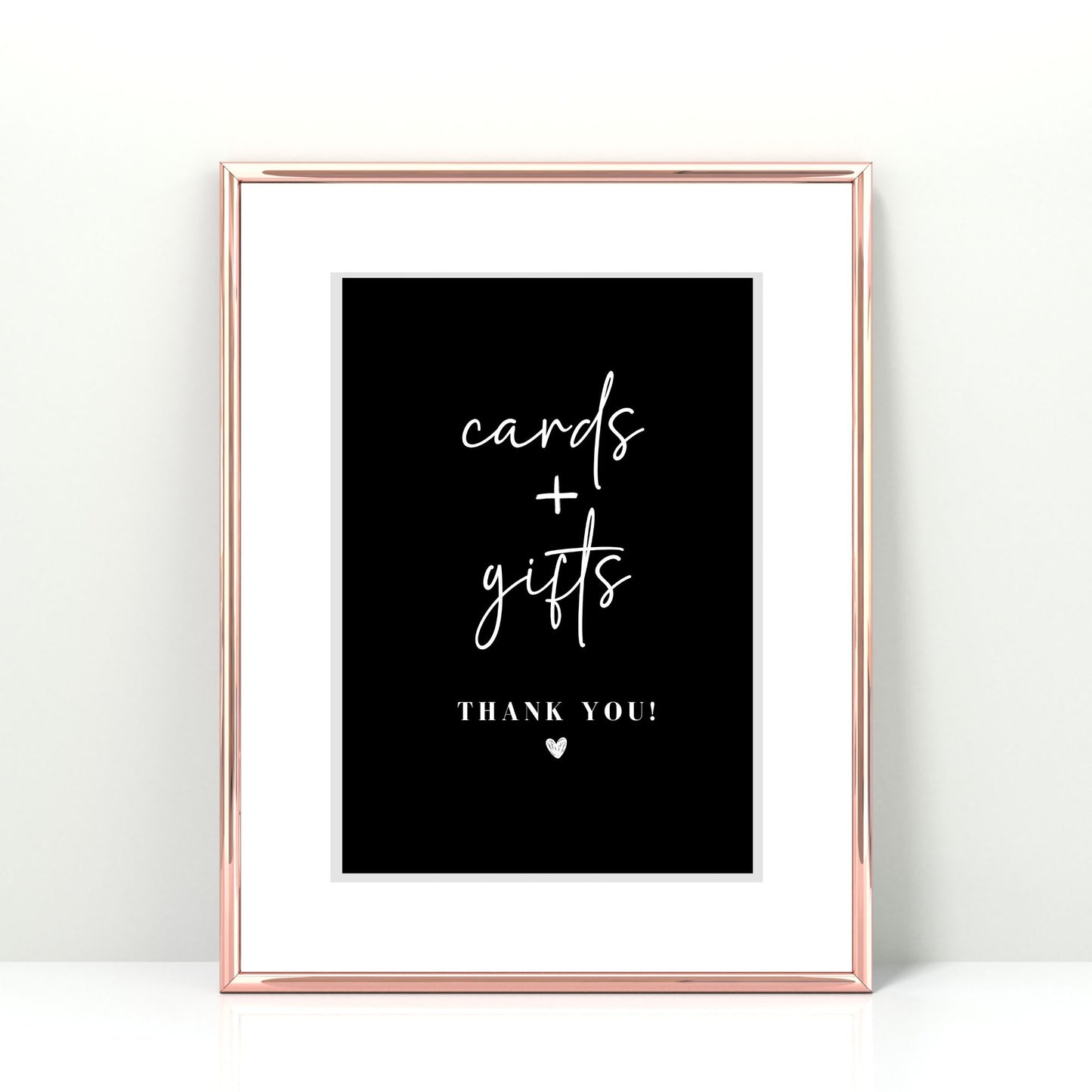 DIY Wedding Printable - Cards and Gifts Sign with Black Background