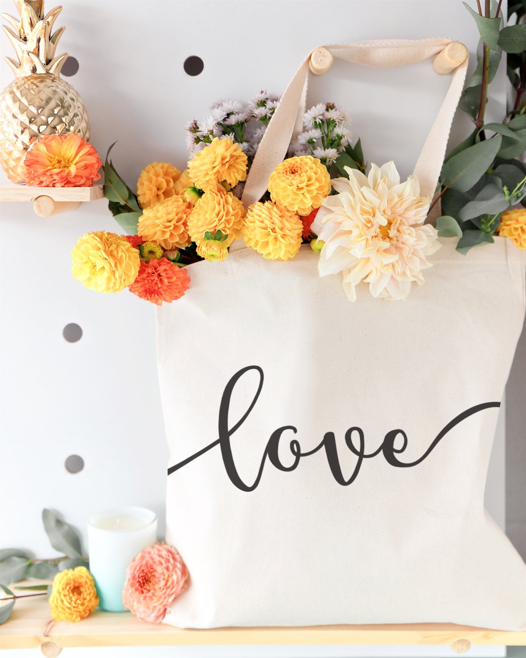 Love Cotton Canvas Tote Bag