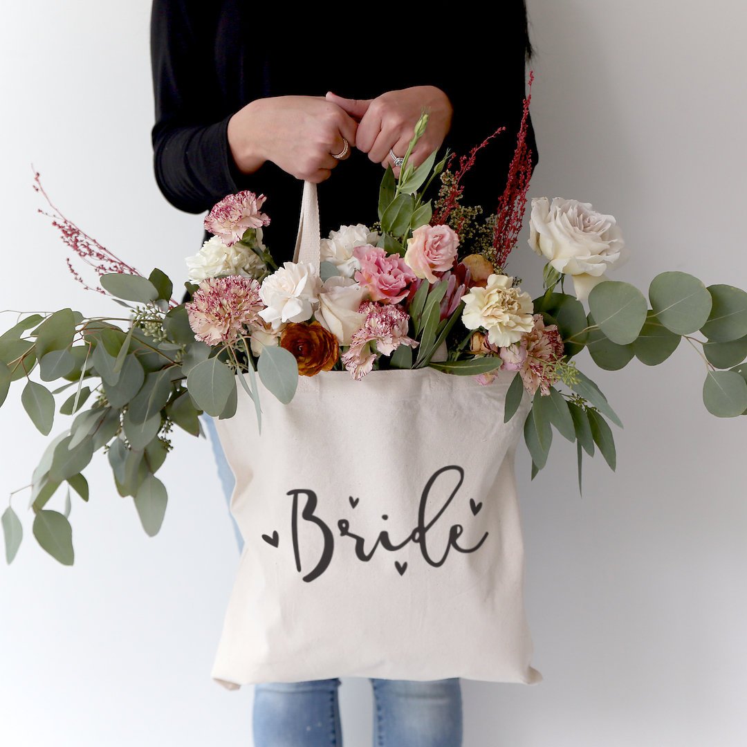 Bride Wedding Cotton Canvas Tote Bag