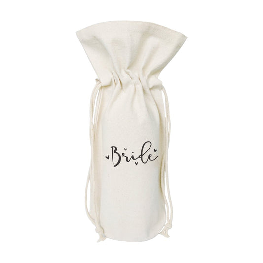 Bride Cotton Canvas Wine Bag