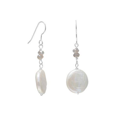 Baroque Pearl & Labradorite Drop Earrings