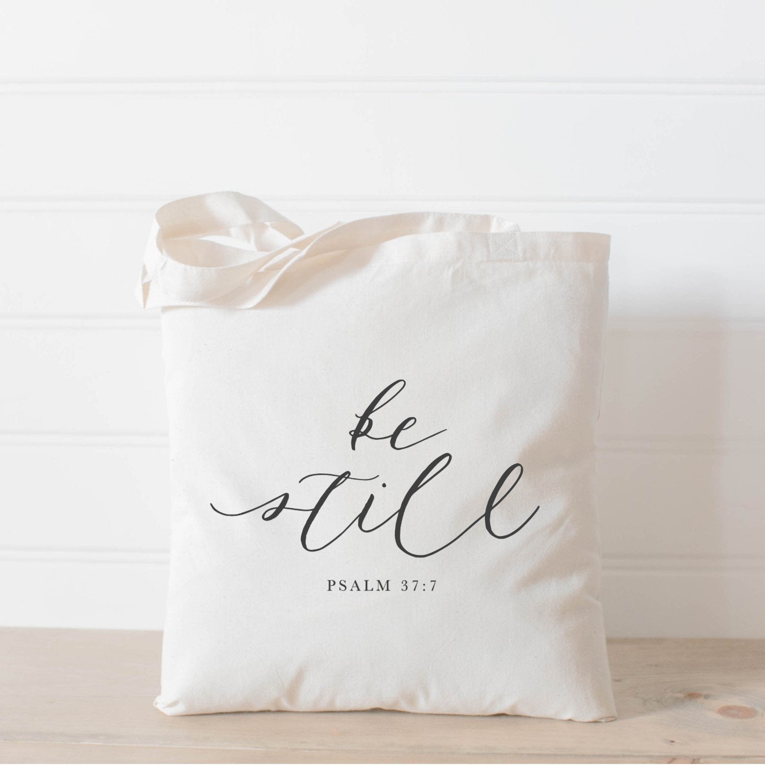 Be Still Canvas Tote Bag Bible Verse Made In The USA One Clover Way