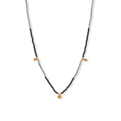 Citrine, Black Spinel & Labradorite Necklace