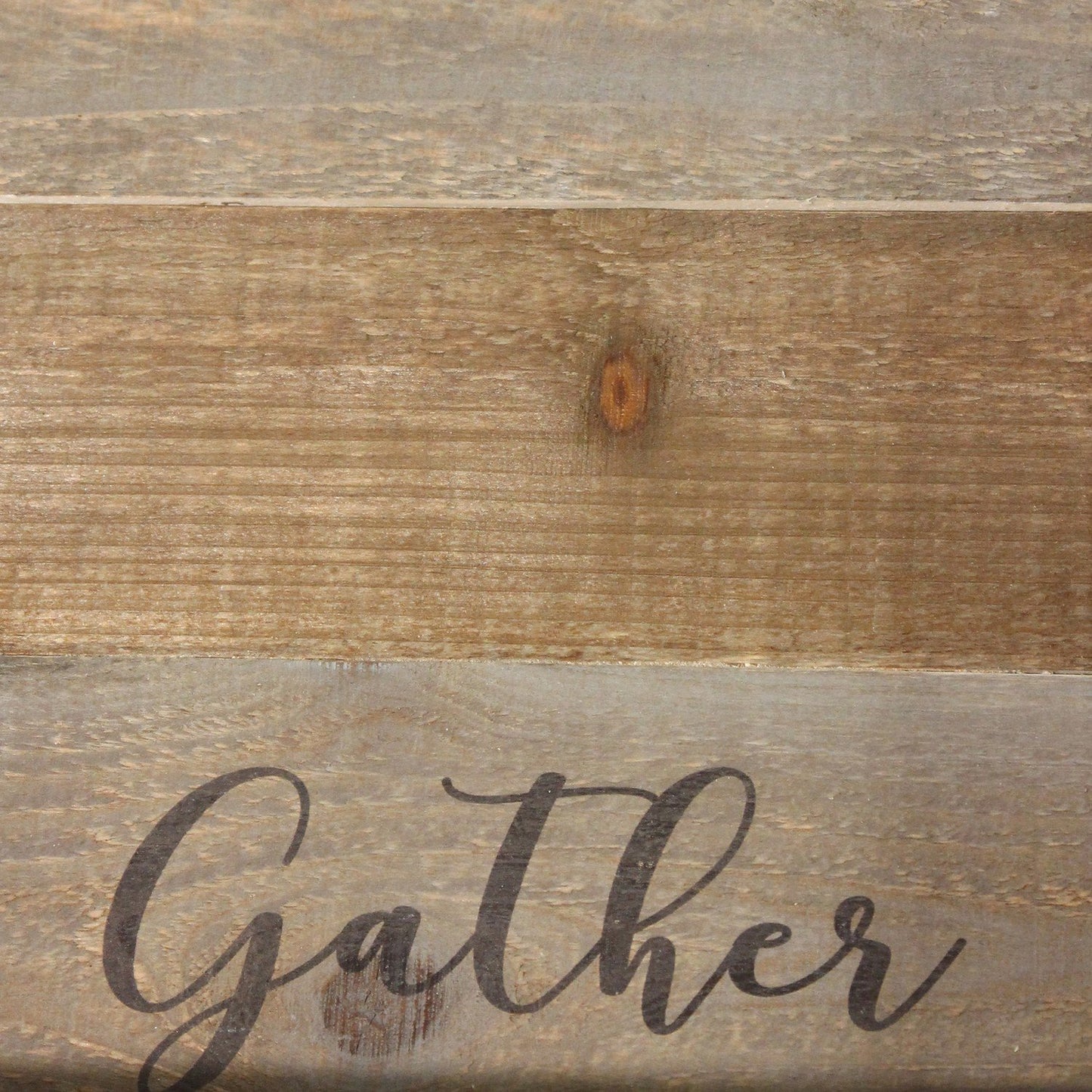 Modern Farmhouse "Gather" Wood & Metal Tray