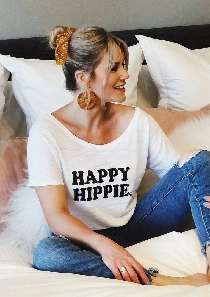 Happy Hippie ~ Off Shoulder Tee