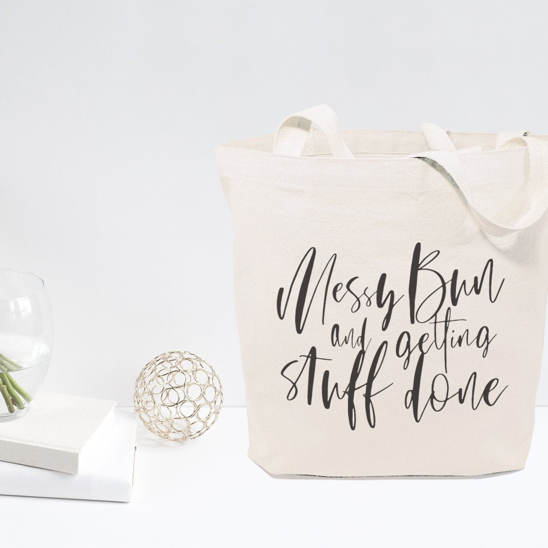 Canvas Daily Grind Tote - Cute Tote Bag - Talking Out of Turn Beach Wash Denim - Melt with You
