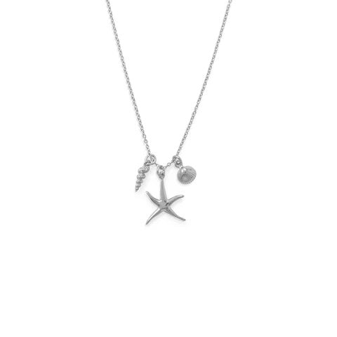 Starfish and Shells Charm Necklace