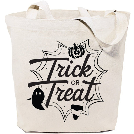 Trick or Treat Halloween Cotton Canvas Tote Bag