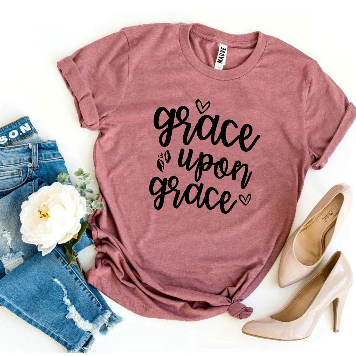 Grace Upon Grace Christian Apparel T-Shirt One Clover Way