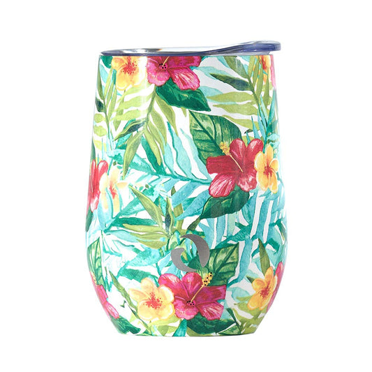 DRINCO® 12oz Insulated Wine Tumbler Glass - Tropical Hues