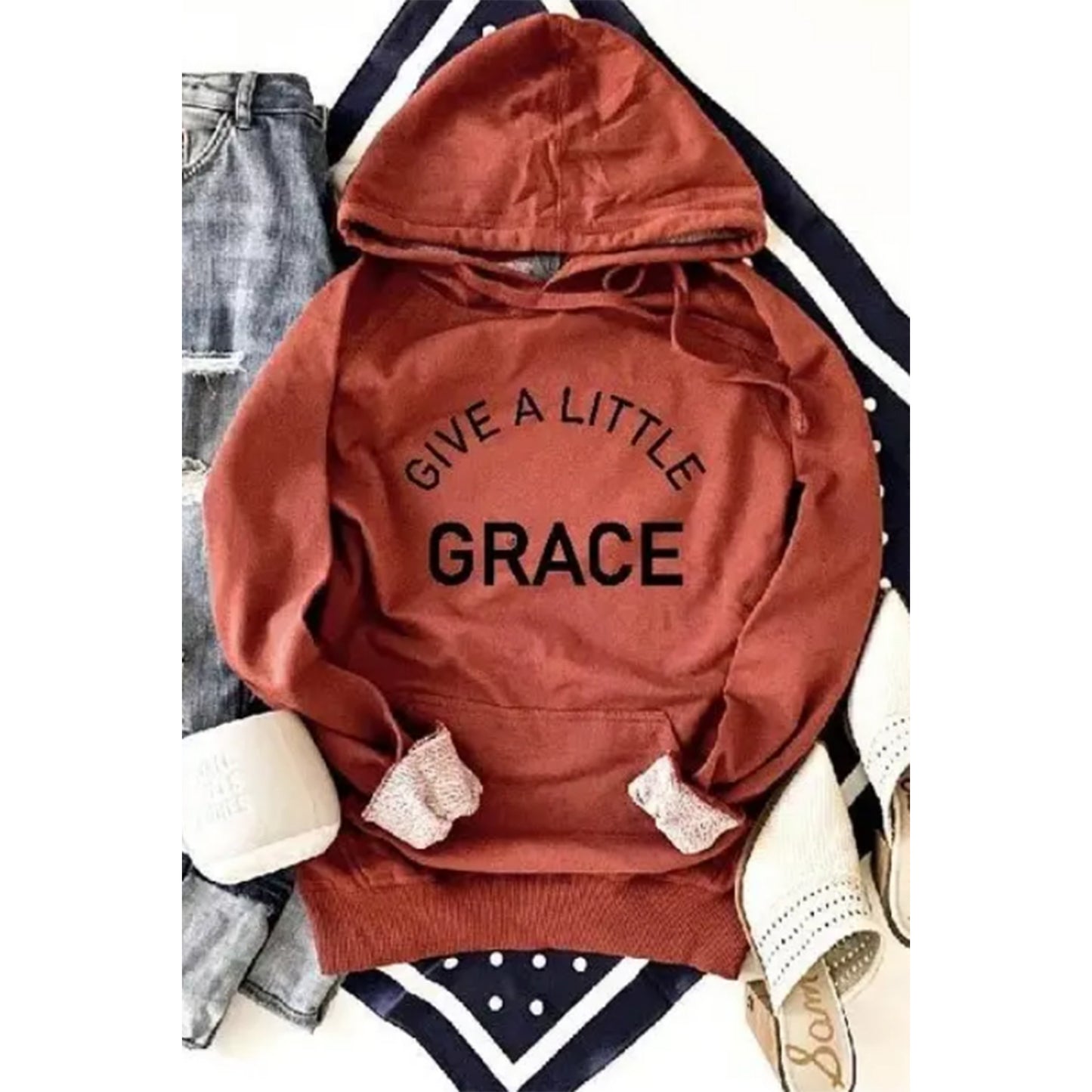 Give A Little Grace Inspirational Sweatshirt One Clover Way