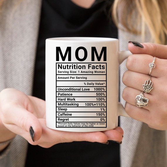 Mom Nutrition Facts Coffee Mug