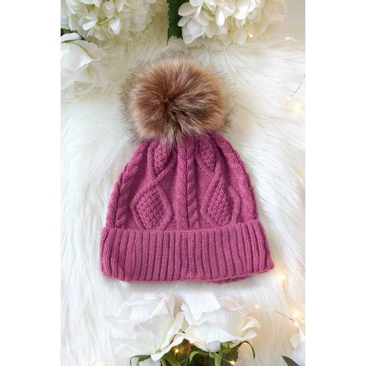 Babe and Bride Knitted Pom Pom Beanies